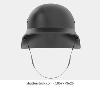 War helmet isolated on grey background. 3d rendering - illustration