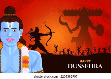 War Lord Rama Ravana Happy Dussehra Stock Illustration 2205392907 ...