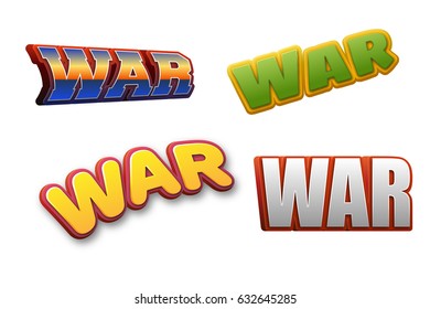 War Text for Title or Headline. In 3D Fancy Fun and Futuristic style