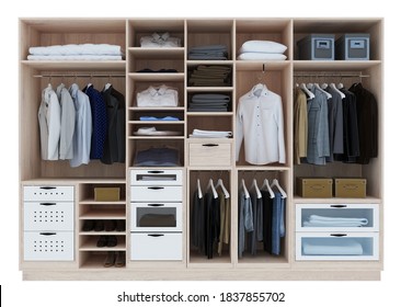 wardrobe 3d render  on white  background