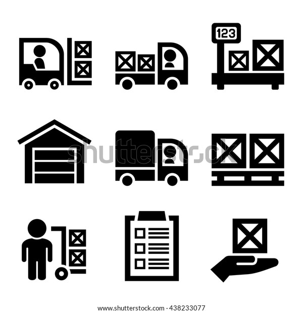 Warehouse\
Storage and Logistic Icons Set.\
illustration
