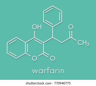 Warfarin Anticoagulant Drug Molecule Used Thrombosis Stock Illustration ...