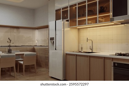 A warm and beautiful kitchen space