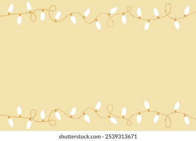 A warm beige background featuring a whimsical design of white lights intertwined with brown vines. Perfect for festive occasions, this light-themed design adds charm and warmth. - Powered by Shutterstock