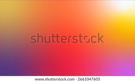 A warm color gradient background blends yellow, orange, red, and purple hues Clear details and vi...
