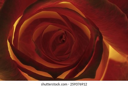Warm colors composition forming a vortex