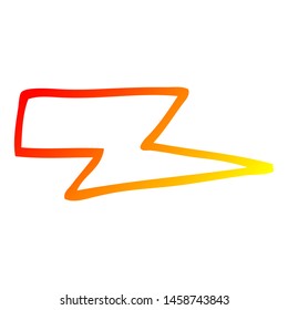 Warm Gradient Line Drawing Of A Cartoon Lightening Bolt