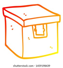 Warm Gradient Line Drawing Of A Cartoon Evidence Box