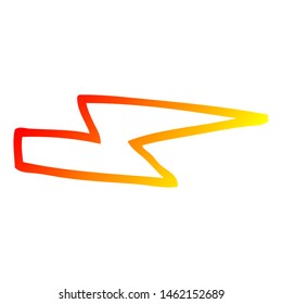 Warm Gradient Line Drawing Of A Cartoon Lightening Bolt