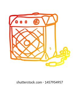 Warm Gradient Line Drawing Of A Electric Guitar Amp