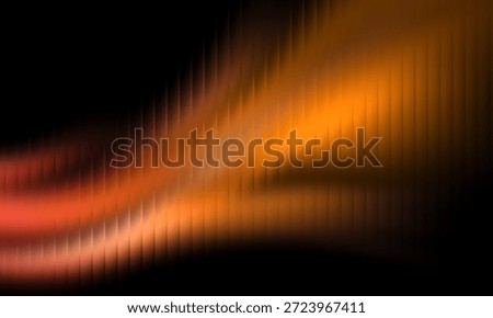 Warm orange stream light flow dark backdrop vertical textured abstract illustration