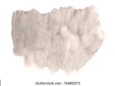 Warm Taupe brown watercolor stain isolated on white background 