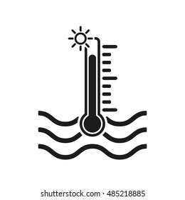 The Warm Water Temperature Icon. Hot Liquid Symbol. Flat  Illustration