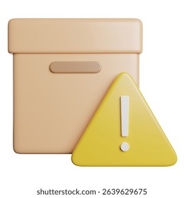 Warning Alert Error 3D Rendering Icon Illustration