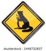 Warning and caution marten biting in a cable of the car