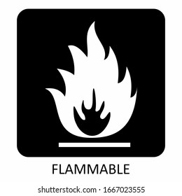A Warning flammable symbol on dark background