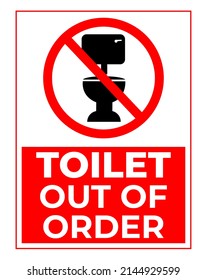 Warning Restriction Sign Broken Washroom Toilet Stock Illustration ...