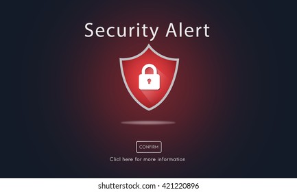 Warning Security Alert Warning Secured Website Concept