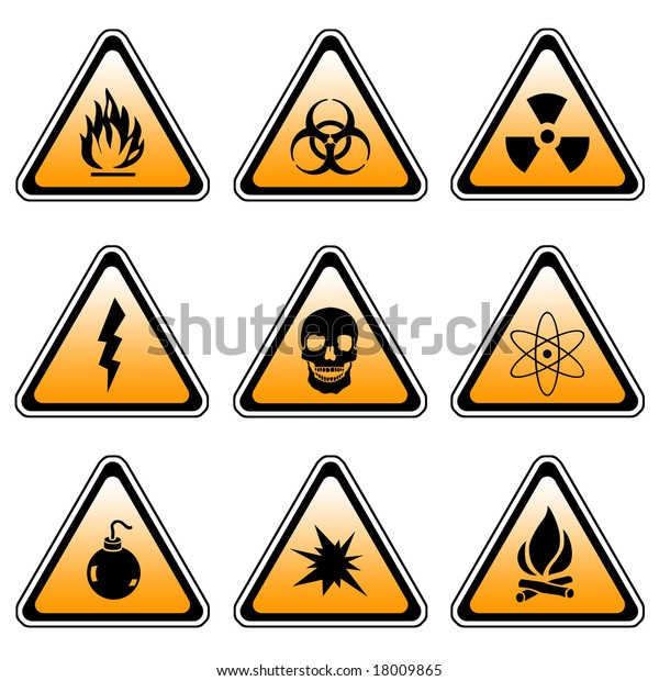 Warning Sign Compilation Set Various Symbols のイラスト素材