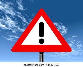 Warning Sign Danger Ahead Computer Generated Stock Illustration ...