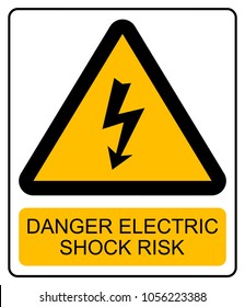 Warning Sign Danger Electric Shock Risk Stock Illustration 1056223388 ...