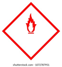 Warning sign flammable isolated on white background, dangerous fire hazard icon - Shutterstock ID 1072787951