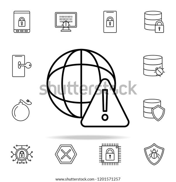 warning sign in globe icon. Virus antivirus icons\
universal set for web and\
mobile