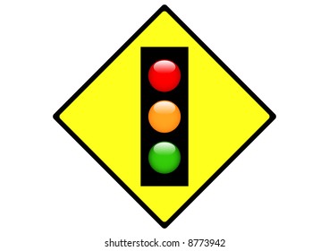 Warning Sign Traffic Lights Signal Stock Illustration 8773942 ...