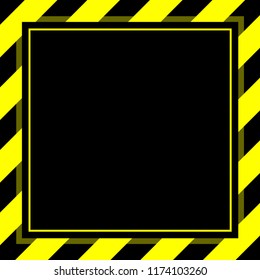 Warning Sign Yellow Black Stripe Frame Stock Vector (Royalty Free ...