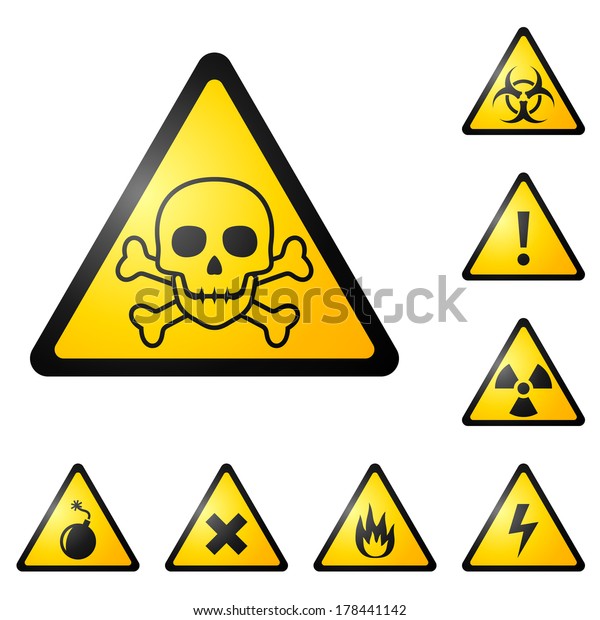 Warning Signs Raster Version Eps Image Stock Illustration 178441142 ...