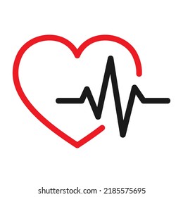 Warning Triangle Icon, Failure Icon With Heart Sign. Heart Attack. Medical Icon Illustration