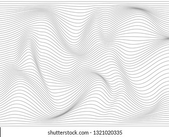 Warped Lines.Wavy Stripes.Overlay Lines.Warped Gray Lines.