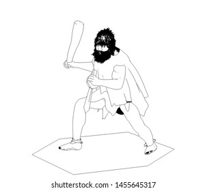 warrior character, contour visualization, 3D illustration, sketch, outline