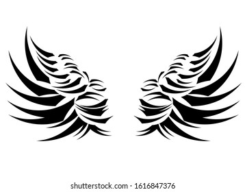 Wings Tribal Ornament Decoration Black Wings Stock Vector (Royalty Free ...