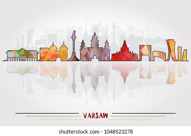 Warsaw City background. Raster version - Shutterstock ID 1048523278