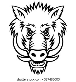 A Warthog head. This is illustration ideal for a mascot and tattoo or T-shirt graphic. Raster version.
