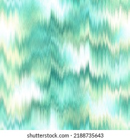 Washed teal blurry wavy ikat seamless pattern  Aquarelle effect boho fashion fabric for coastal nautical stripe wallpaper background  Stripe and blurry gradient tileable swatch 