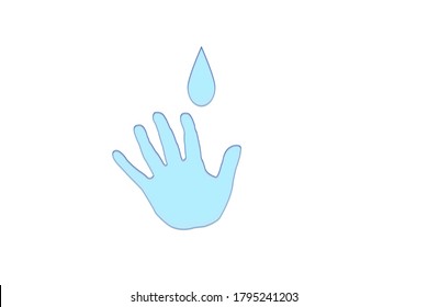 Washing Hands In Water Antibac Sign Icon Symbol Logo Clean And Health Care Silhouette Doodle Corona Virus Bacteria Pandemic Design Art Background 