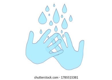 Washing Hands In Water Sign Icon Symbol Logo Clean And Health Care Silhouette Doodle Design Art Background 