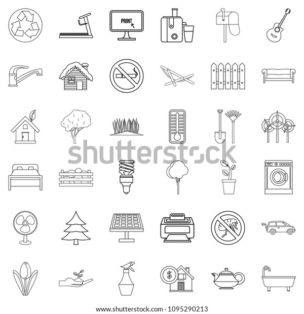 Washing icons set. Outline style of 36
washing icons for web isolated on white
background