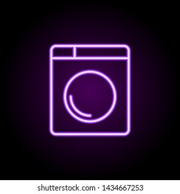 washing machine neon icon. Elements of hotel set. Simple icon for websites, web design, mobile app, info graphics