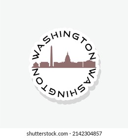 Washington Circle Icon Sticker Isolated On White