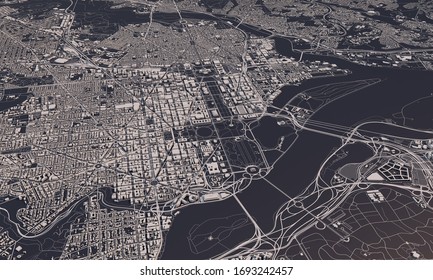 Aerial Map Of Washington Dc Washington Dc Stadtplan 3D Rendering. Satellitenbild: Stockillustration  1693242430 | Shutterstock