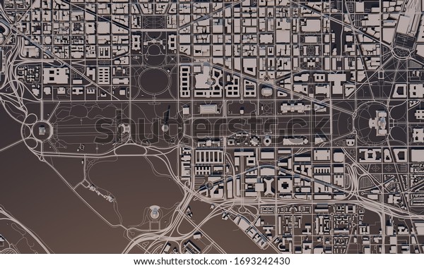 Washington Dc 3d Map Washington Dc City Map 3D Rendering Stock Illustration 1693242430 |  Shutterstock