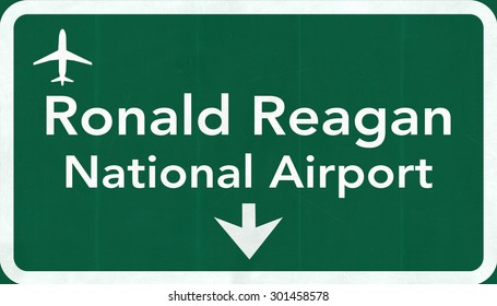 Washington DC Ronald Reagan USA Airport Highway Road Sign 2D Illustration
Texture, Background, Element