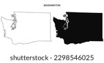 Washington state outline County map set - United States 