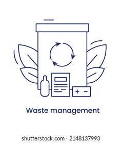 Waste Management Icon Esg Concept Line Stock Illustration 2148137993 ...