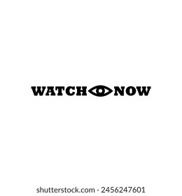 Watch now button icon isolated on white background