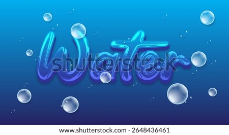Water 3d editable text effect Template Suitable for Chrome Style