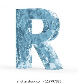 Water Alphabet isolated on white background (Letter R)